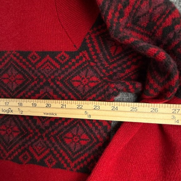 NWT Joseph Abboud Red Fair Isle Wool Blend 1/4 Zip Pullover Sweater 2XL - $80 - Picture 5 of 16